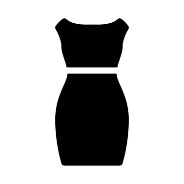 Basit vektör çizim simgesini Sleevless kadın elbise