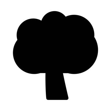 Basit vektör illüstrasyon işareti uzun boylu ağaç orman