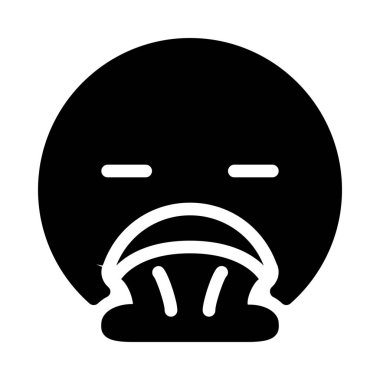 Basit vektör illüstrasyon işareti yüz Emoji kusma