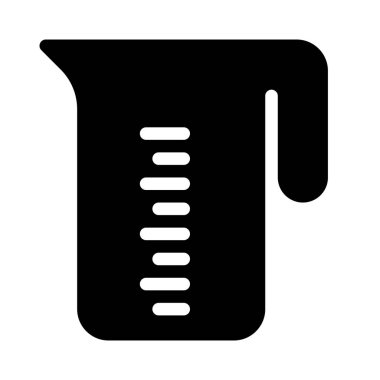 ölçme fincan, basit siyah çizgi resimde beyaz arka plan üzerinde