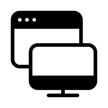 Basit vektör illüstrasyon simge bilgisayar Web uygulamasının