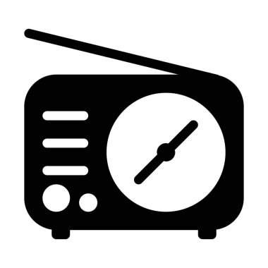 Eski teknoloji radyo beyaz arka plan üzerinde izole 