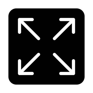 Seçenek düğmesi, basit siyah çizgi resimde beyaz arka plan üzerinde en üst düzeye çıkarmak