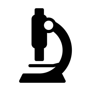 Biyoloji sınıf mikroskop, basit siyah çizgi resimde beyaz arka plan üzerinde