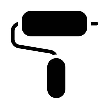 Beyaz arka plan üzerinde izole boya rulo fırça aracı 