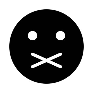 Basit vektör illüstrasyon işareti ağız kapalı Smiley