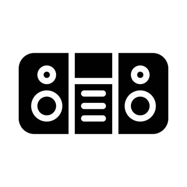 Radyo beyaz arka plan üzerinde izole müzik çalar ile 