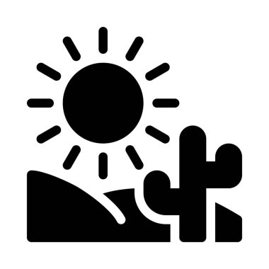 Basit vektör çizim simgesini bir çöl konumu işaret