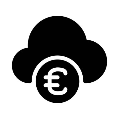 Beyaz arka plan üzerinde izole hizmet bankacılık bulut euro