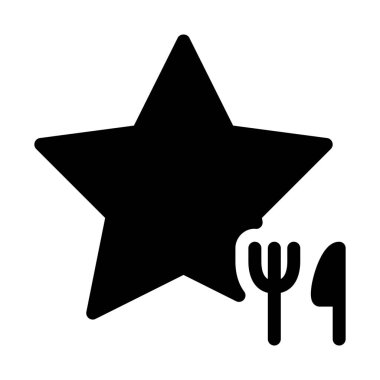 Tek yıldız beyaz arka plan üzerinde izole Restoran