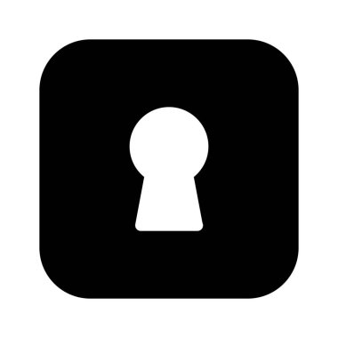 Anahtar deliği veya oturum açma simgesi üzerinde beyaz izole