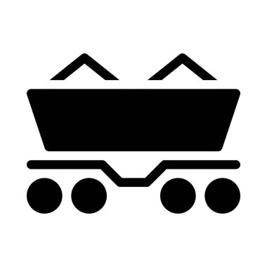 Kömür ulaşım vagon simgesi üzerinde beyaz izole 