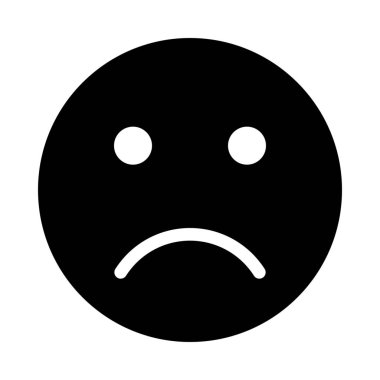 Sad veya üzüntü simgesi üzerinde beyaz izole