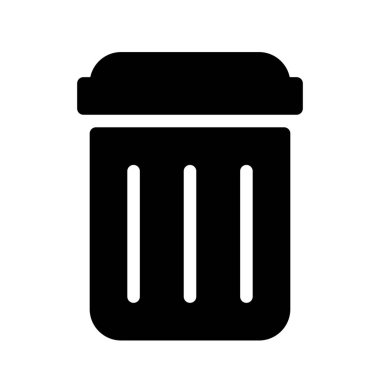 Basit vektör illüstrasyon işareti çöp veya çöp kovası