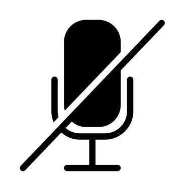 Hiçbir mikrofon bağlı, basit siyah çizgi resimde beyaz arka plan üzerinde