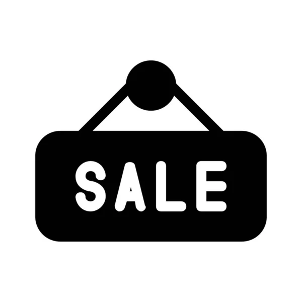 Sale Signboard Simple Black Line Illustration White Background — Stock Vector