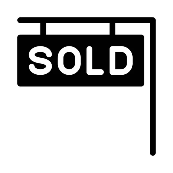 Ilustração Vetorial Simples Sold Signboard Pole —  Vetores de Stock