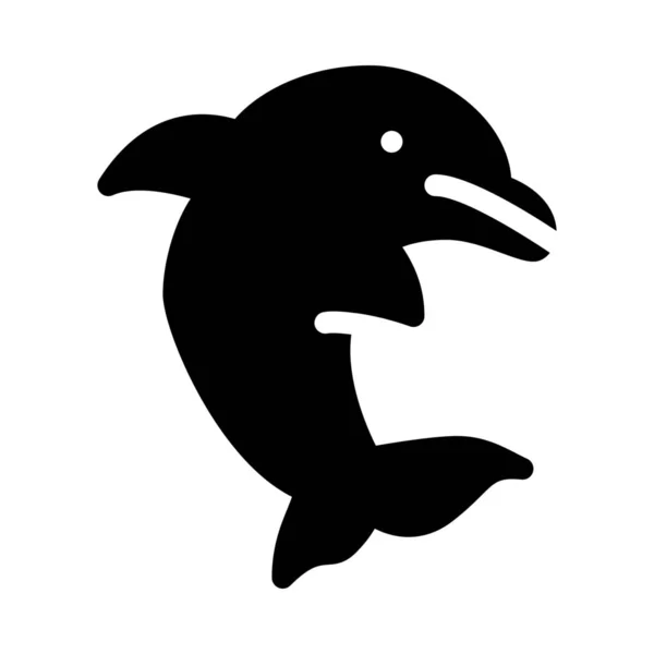 Прості Векторні Ілюстрації Значок Океану Ссавців Дельфін — стоковий вектор