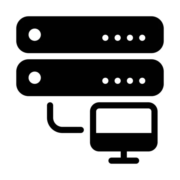 Icono Ilustración Vectorial Simple Servidores Conectados Ordenador — Vector de stock