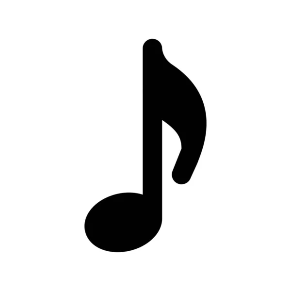 Musique Huitième Note Illustration Simple Ligne Noire Sur Fond Blanc — Image vectorielle