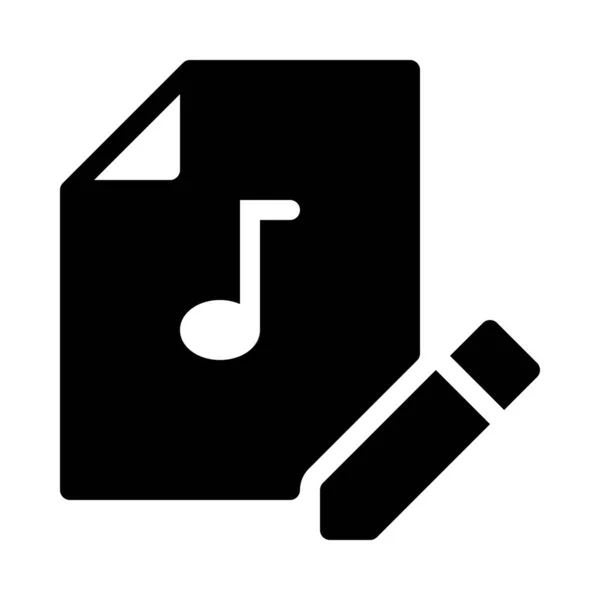 Bearbeiten Audio Datei Symbol Isoliert Auf Weiß — Stockvektor