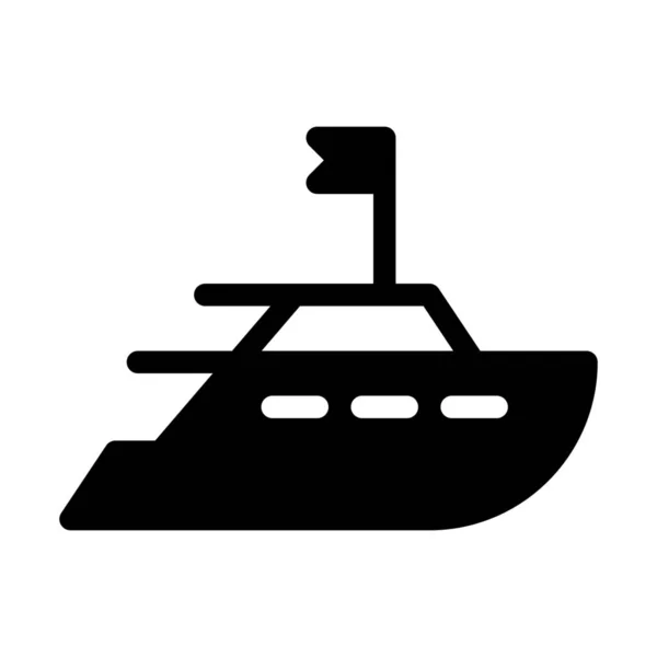 Illustration Vectorielle Simple Yacht Sea Travel — Image vectorielle