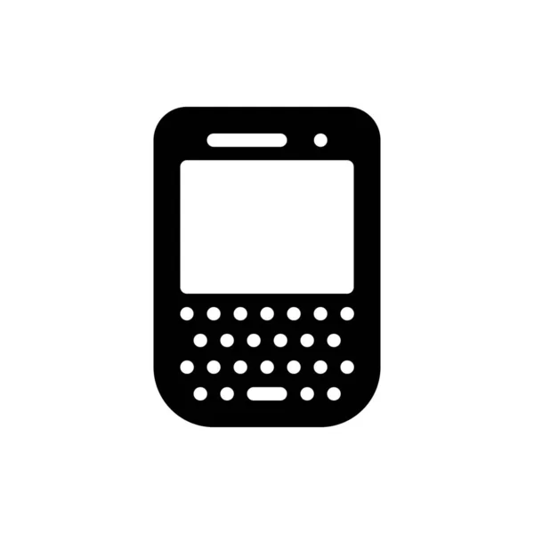 Qwerty Keyboard Móvel Simples Linha Preta Ilustração Sobre Fundo Branco — Vetor de Stock