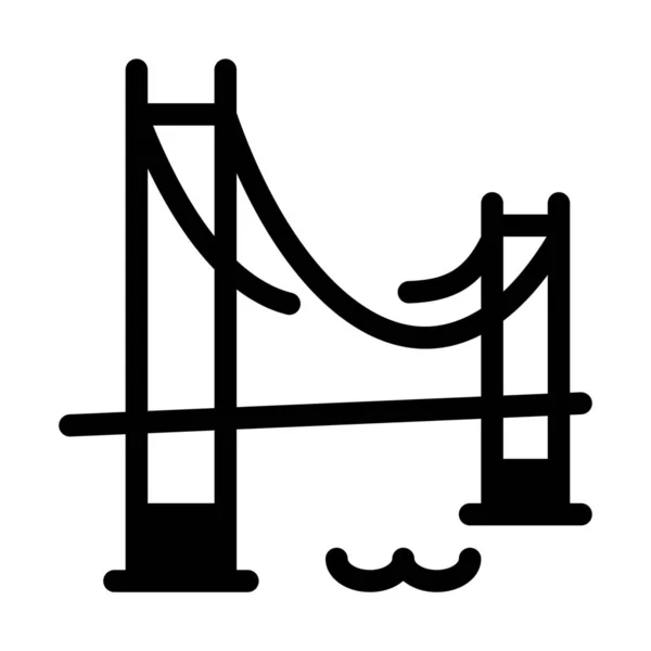 Icona Golden Gate Bridge Isolata Bianco — Vettoriale Stock