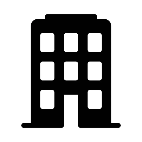 Bürogebäudestruktur Einfache Darstellung Schwarzer Linien Auf Weißem Hintergrund — Stockvektor