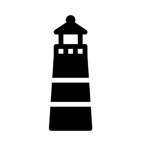 孤立的白色衬底上的灯塔图标 — 图库矢量图片