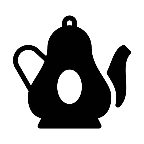 Einfache Vektor Illustration Zeichen Der Vinage Teekanne Mit Kappe — Stockvektor