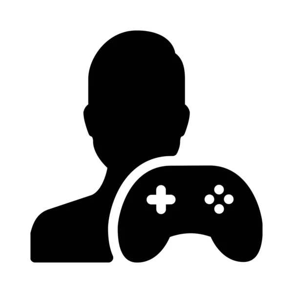 Gaming User Isolated White Background — ストックベクタ