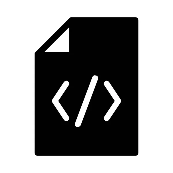 Eenvoudige Vector Afbeelding Icoon Van Document Codebestand — Stockvector