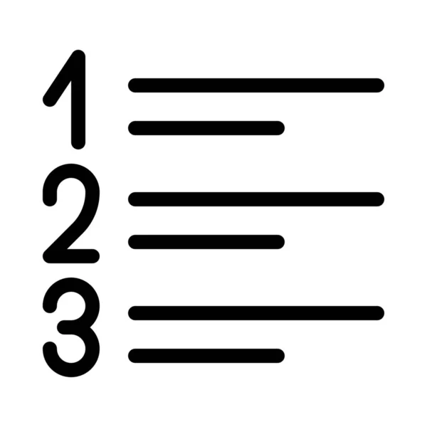 Sequência Lista Numerada Ilustração Simples Linha Preta Fundo Branco —  Vetores de Stock