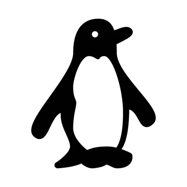 Pingüino Pájaro Sin Vuelo Aislado Sobre Fondo Blanco — Vector de stock