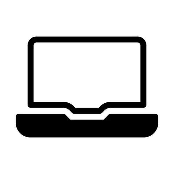 ポータブル ラップトップ コンピューター アイコン白で隔離 — ストックベクタ