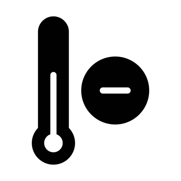 Temperaturskala Enkel Svart Linje Illustration Vit Bakgrund — Stock vektor