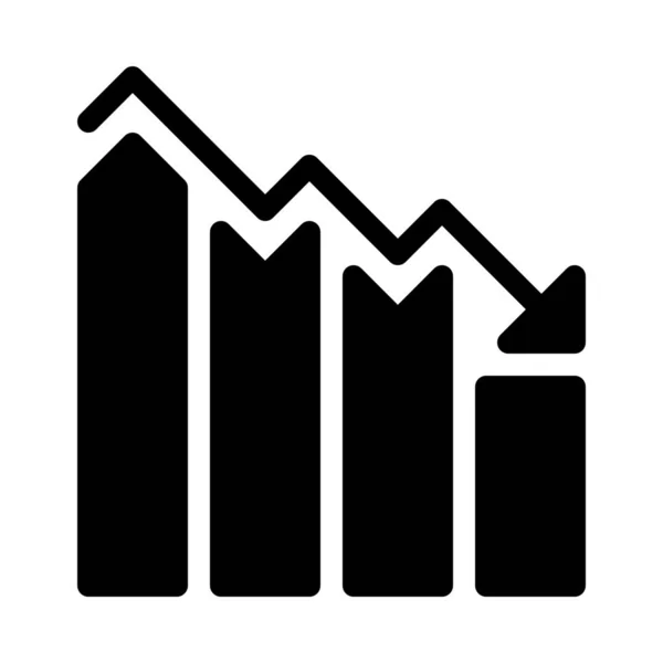 白い背景の上のバー グラフの減少 — ストックベクタ