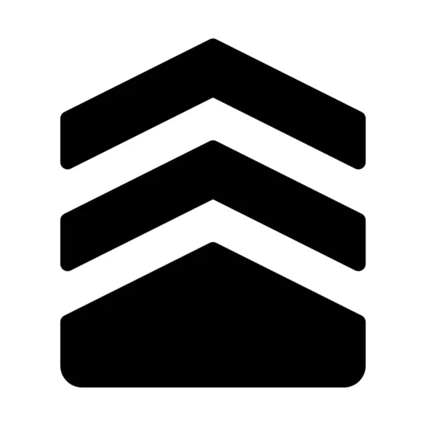 Militaire Rang Ignisia Eenvoudige Zwarte Lijn Illustratie Witte Achtergrond — Stockvector