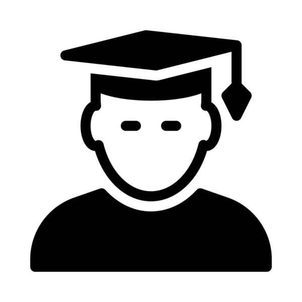 Ilustração Vetorial Simples Graduate Student Profile —  Vetores de Stock