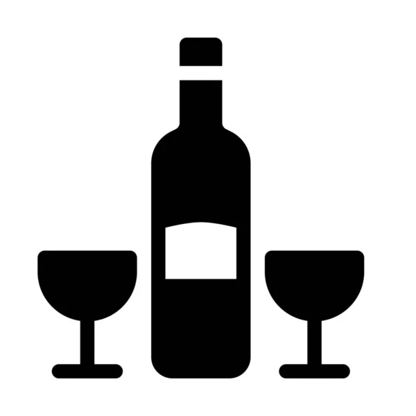 Ilustración Vectorial Simple Signo Vino — Vector de stock