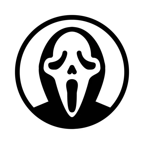 Simple Vector Illustration Scream Ghost Mask — Stock Vector