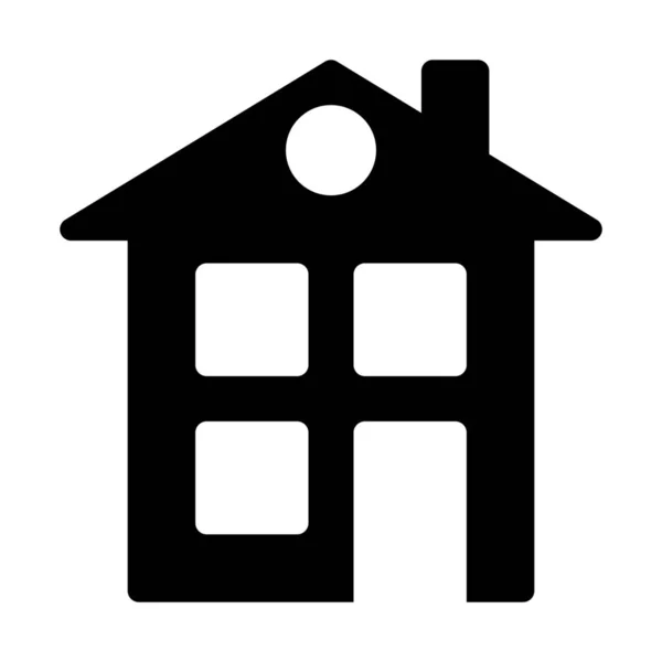 Appartamento Privato Icona Home Isolato Bianco — Vettoriale Stock