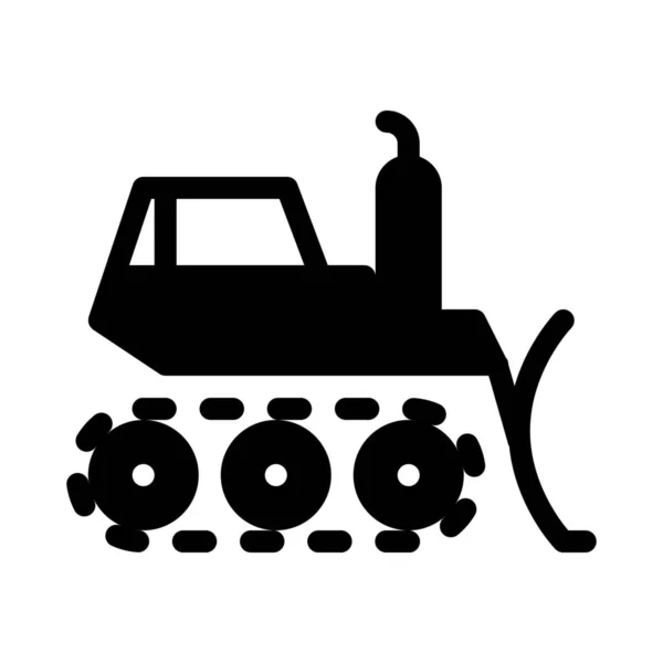 Bulldozer Construction Vehicle Icon Isolated White — Wektor stockowy