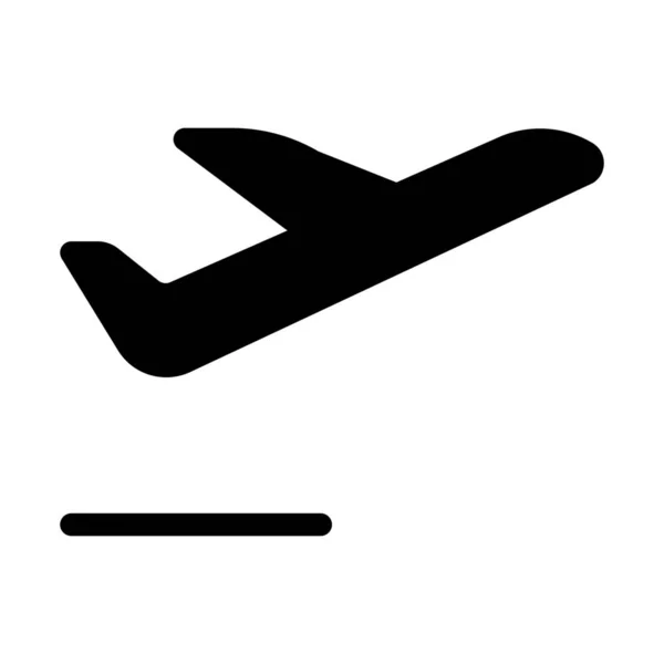 Airplane Departing Symbol Icon Isolated White — Stock Vector