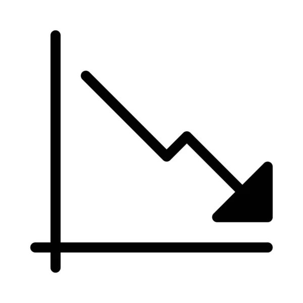 Gráfico Linha Tendência Baixa Fundo Branco —  Vetores de Stock