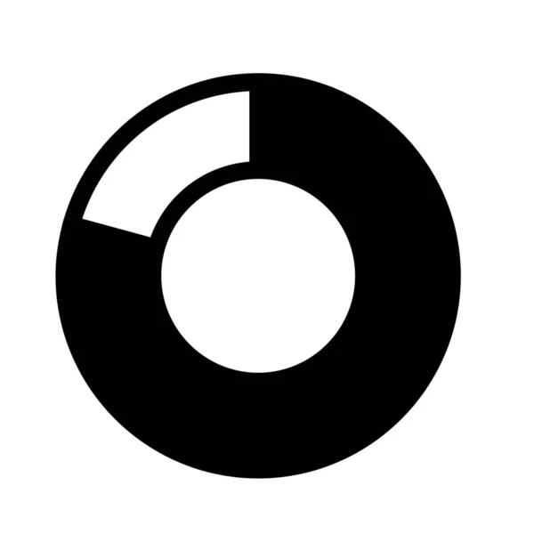 Icona Fetta Grafico Ciambella Isolato Sfondo Bianco — Vettoriale Stock