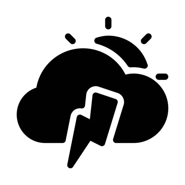 多云的雷雨日的简单的向量例证标志 — 图库矢量图片