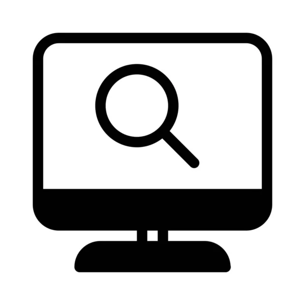Ilustração Vetorial Simples Pesquisar Encontrar Computador — Vetor de Stock