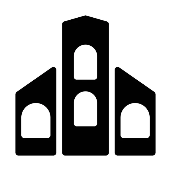 都市大学建物の簡単なベクトルの図記号 — ストックベクタ